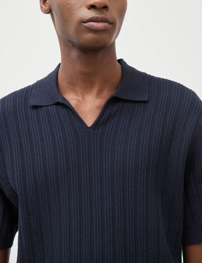 Polo manches courtes bleu marine homme