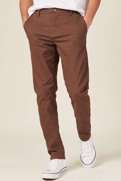 Pantalon slim Instinct chino beige homme