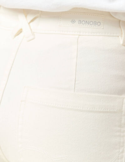 Jeans large taille haute denim blanc femme