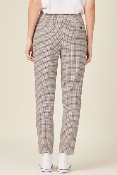 Pantalon carotte bleu marine femme