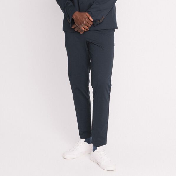 Pantalon chino stretch bleu marine homme