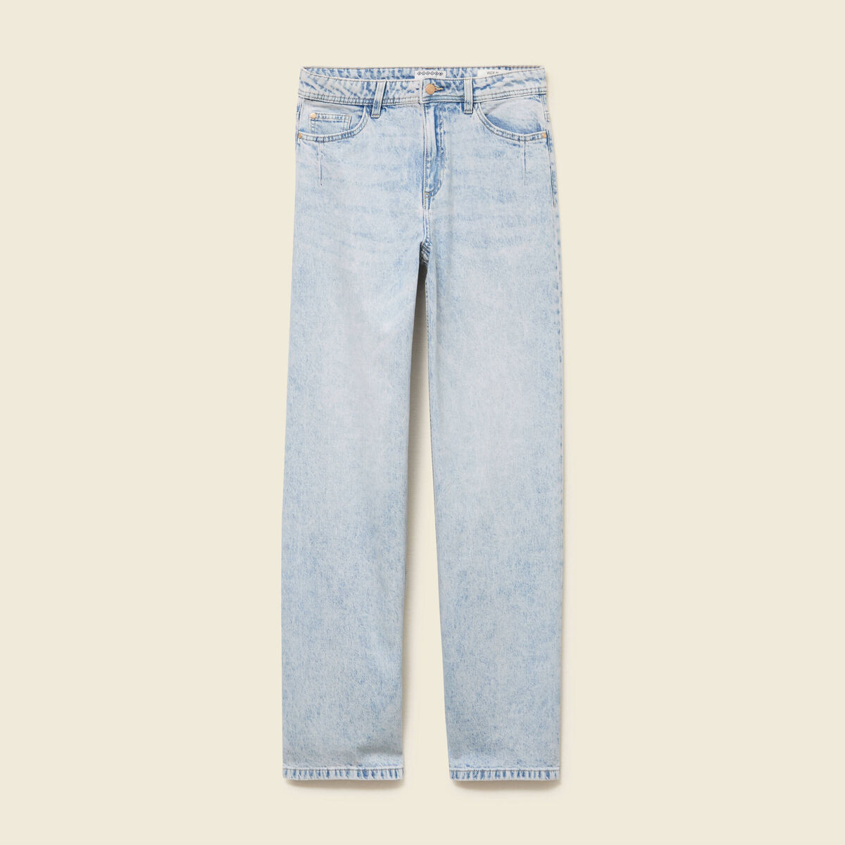 Jeans large taille standard denim snow bleu femme