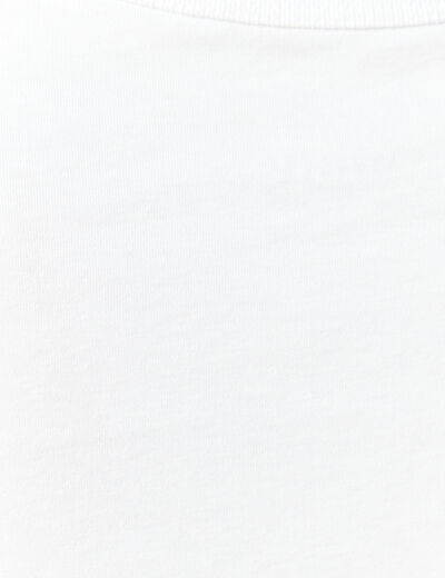 T-shirt en coton manches longues blanc femme