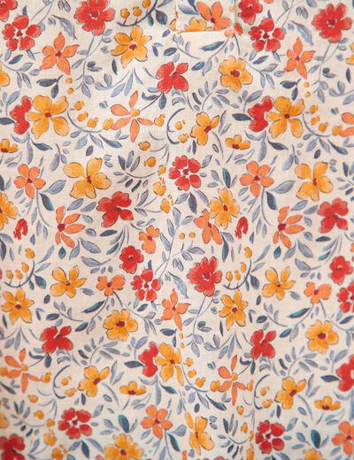 Blouse droite en coton manches courtes orange fonc&eacute; femme