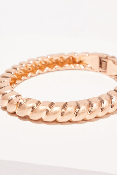 Bracelet jonc embossé couleur or femme