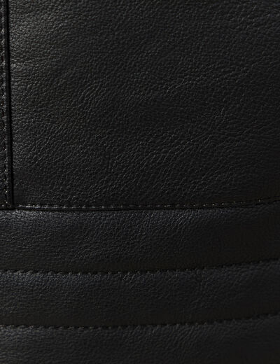 Veste biker simili cuir noir homme