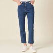 Jeans straight taille haute denim stone femme