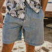 Bermuda droit avec pinces bleu gris homme