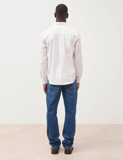 Chemise manches longues col am&eacute;ricain rose poudr&eacute;e homme