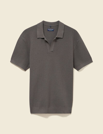 Polo cintr&eacute; manches courtes vert fonc&eacute; homme
