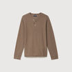 Pull manches longues taupe homme