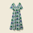 Robe col V manches courtes blanc femme