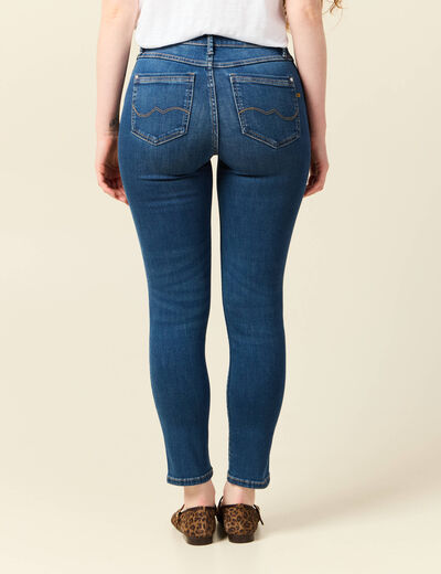 Jeans slim taille haute 7/8ème denim stone femme
