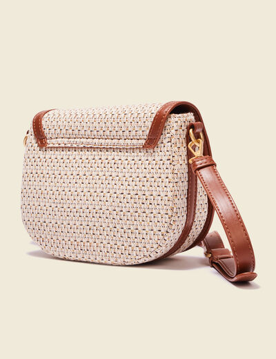Sac besace arrondi marron femme