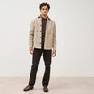 Surchemise boutonn&eacute;e beige homme