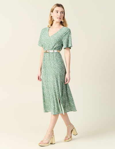 Robe longue éco-responsable vert femme