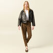 Jeans mom 7/8ème marron foncé femme