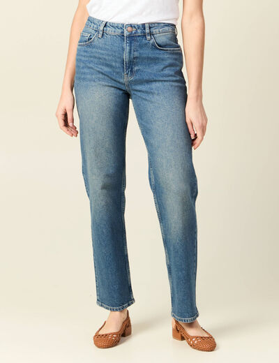 Jeans straight denim dirty femme