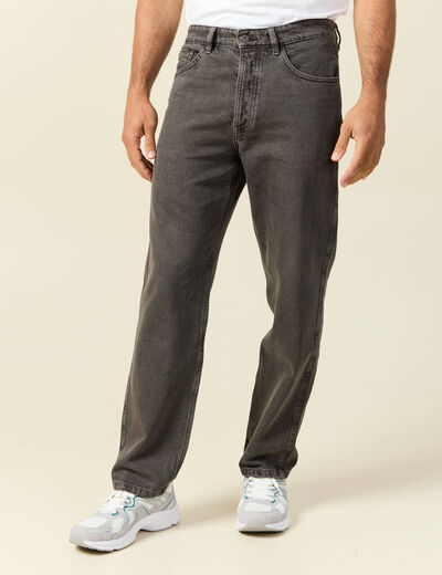 Jeans large longueur 32 en coton marron homme
