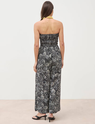 Combinaison bustier sans manches noir femme