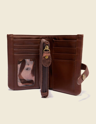Portefeuille marron cognac femme