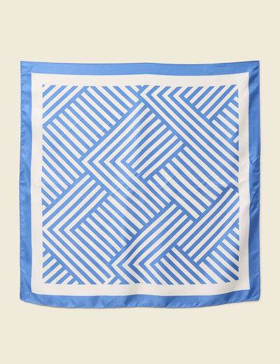 Foulard satin&eacute; bleu ciel femme