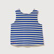 D&eacute;bardeur ray&eacute; col rond en coton bleu femme