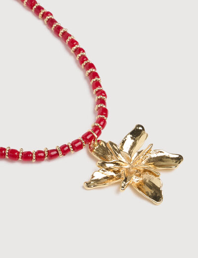 Collier orange fonc&eacute; femme