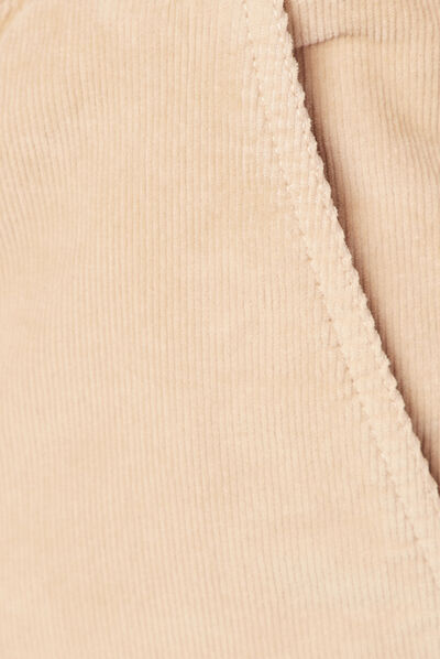 Bermuda droit en velours beige homme