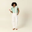 Blouse manches courtes vert clair femme