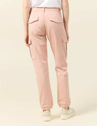 Pantalon cargo battle 7/8ème vieux rose femme