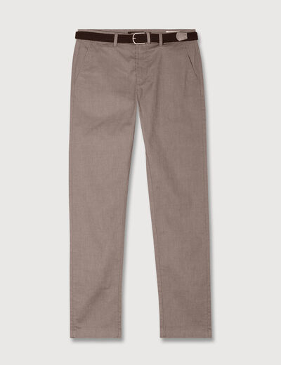 Pantalon chino straight taupe homme