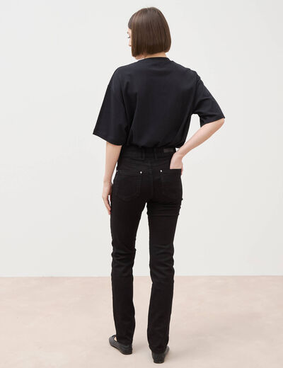 Jeans regular 5 poches denim noir femme