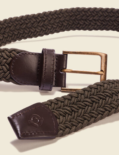 Ceinture tressée homme taupe homme