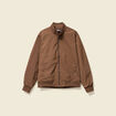 Blouson zippé col montant marron homme