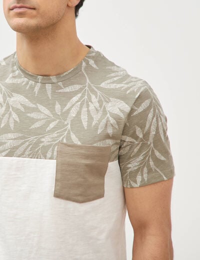 T-shirt manches courtes vert kaki homme