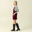 Robe sans manches en velours bordeaux femme