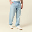 Chino droit longueur 32 en coton denim bleach homme