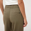 Pantalon large taille haute fluide camel femme