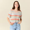 Pull manches courtes violet clair femme