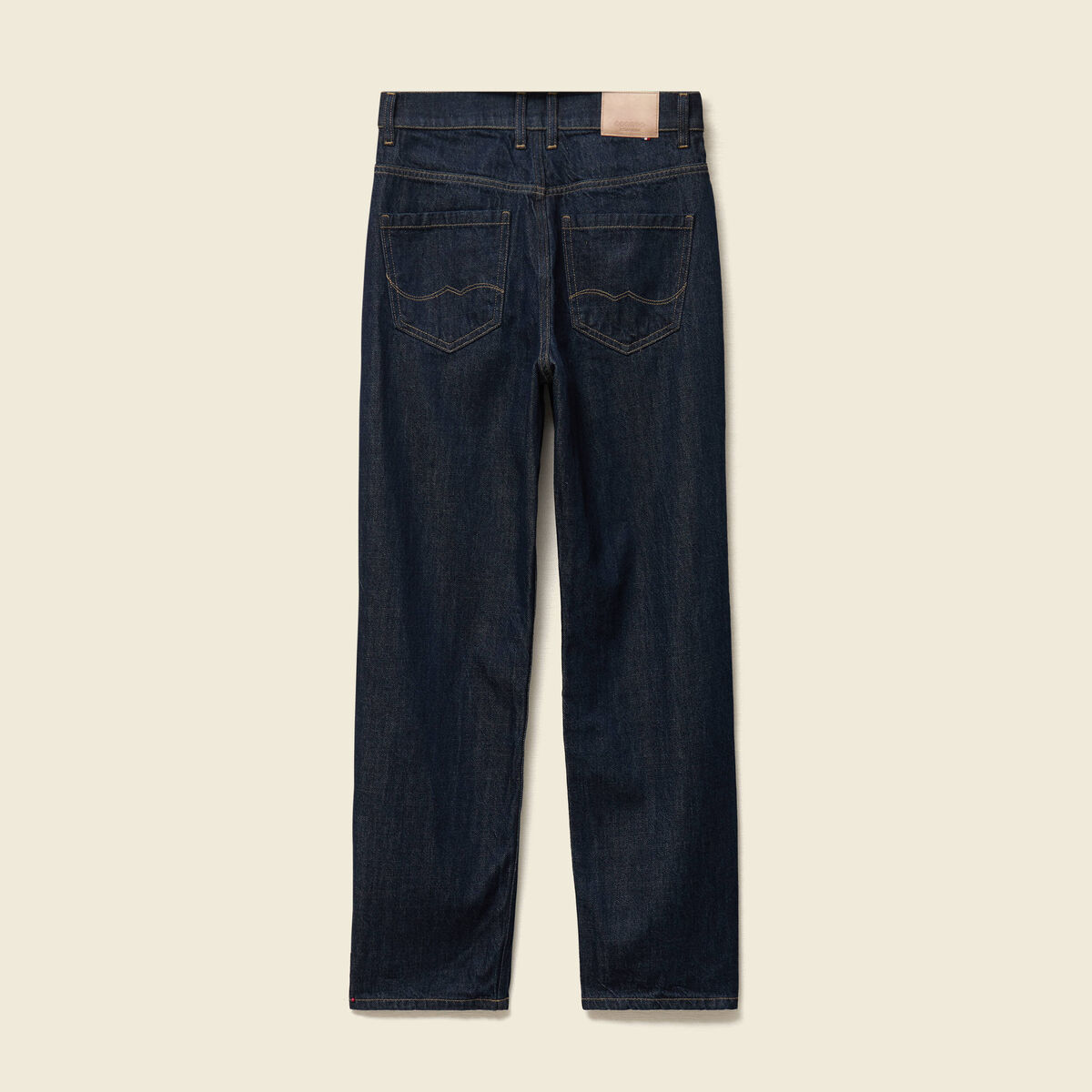 Jeans straight taille haute denim brut rinse femme