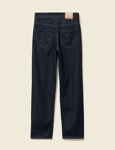 Jeans straight taille haute denim brut rinse femme