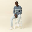 Pull manches longues bleu marine homme