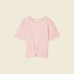 T-shirt en coton manches courtes rose pastel femme