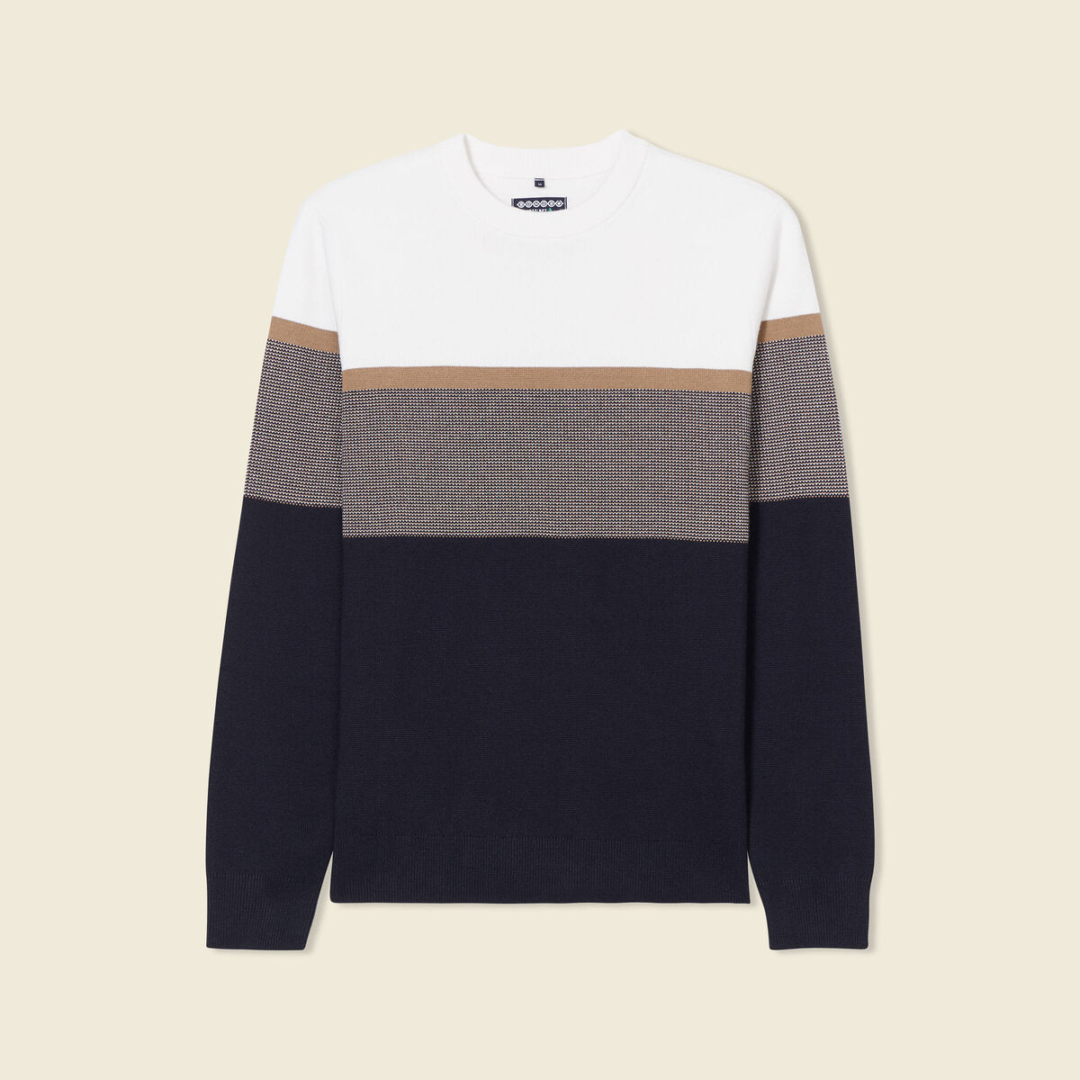 Pull manches longues bleu marine homme