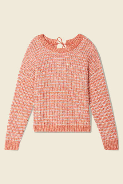 Pull manches longues rouge clair femme