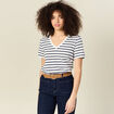 T-shirt manches courtes ecru femme
