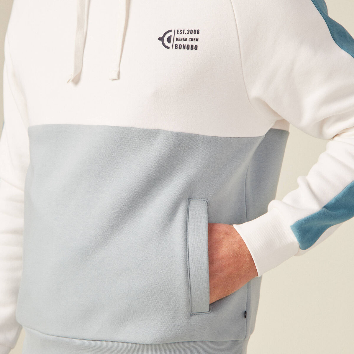 Sweat éco-responsable bleu gris homme