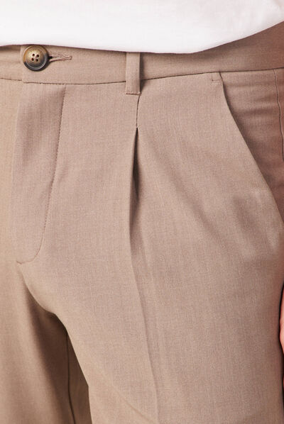Pantalon chino 7/8ème beige homme