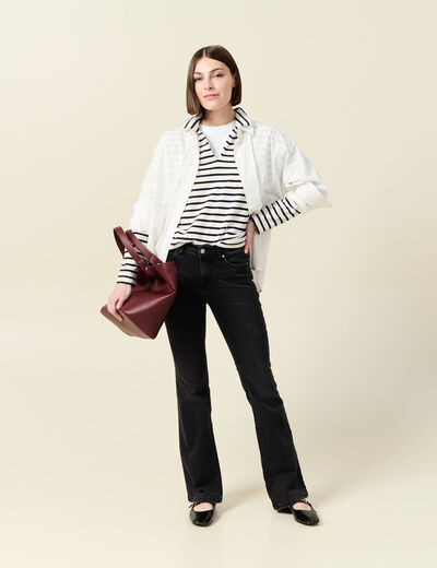 Jeans bootcut 5 poches denim gris femme
